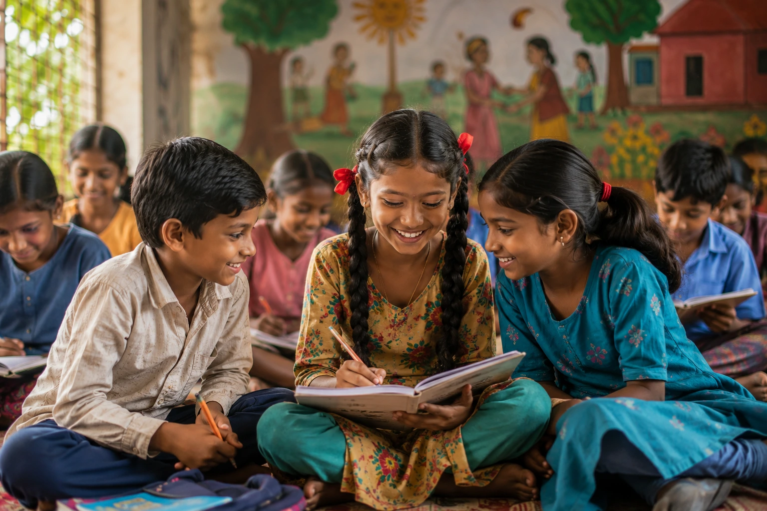 Children studying